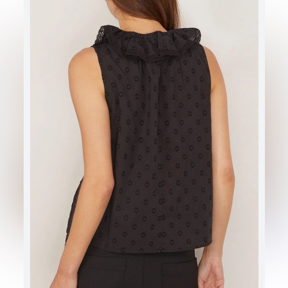 Ulla Johnson Thalia Sleeveless Ruffle Top Black Noir 6 - Picture 3 of 9